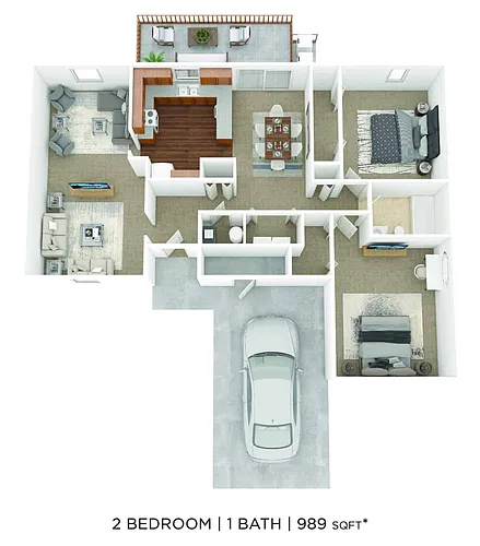 Floor plan 2 Bed 1 Bath