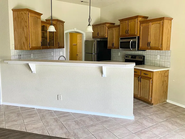 Kitchen with Large Bar