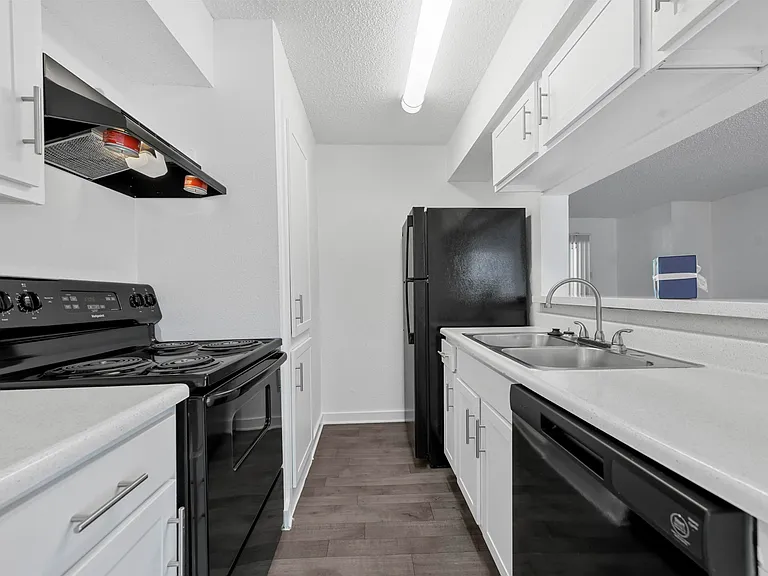 Updated kitchen with black appliances