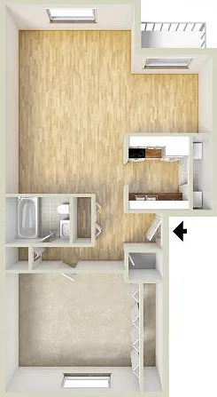 One bedroom floor plan One bedroom floor plan