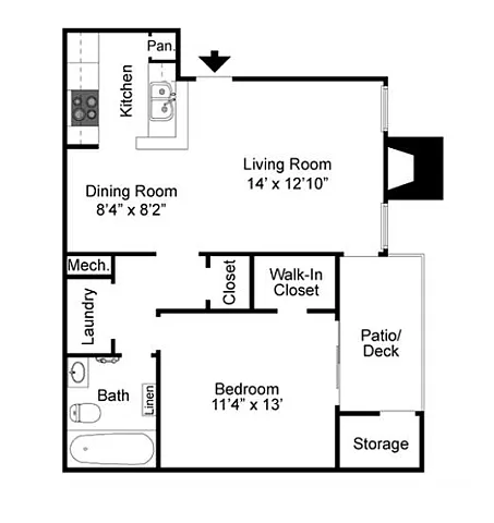 Floor plan 1B