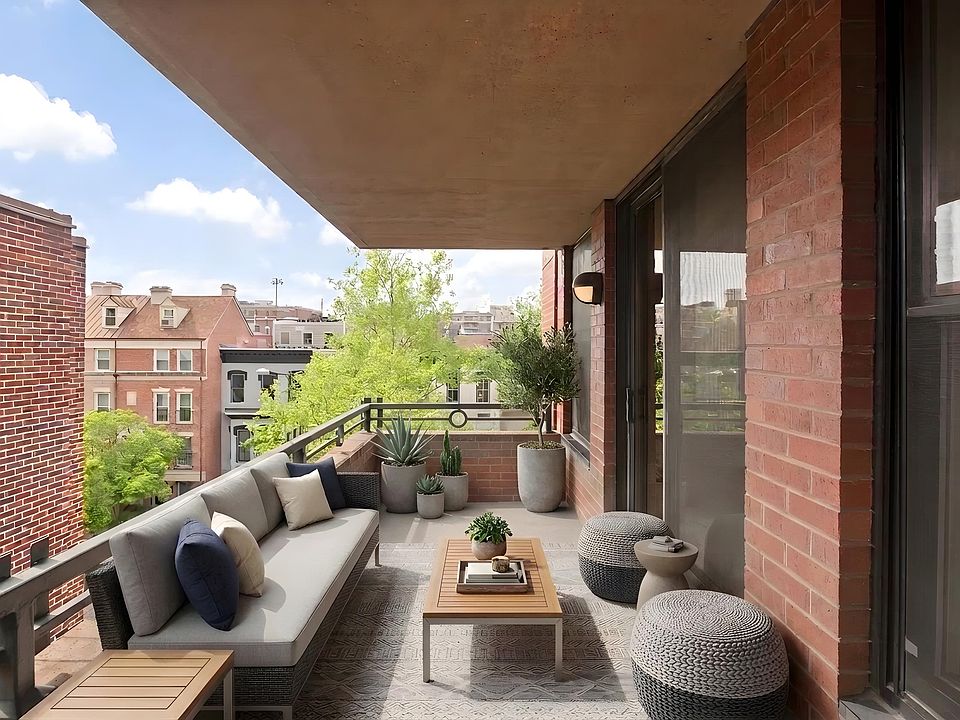 1633 Q apartment balcony (virtually staged)