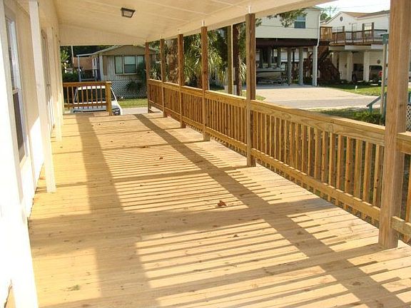 Covered deck down the side