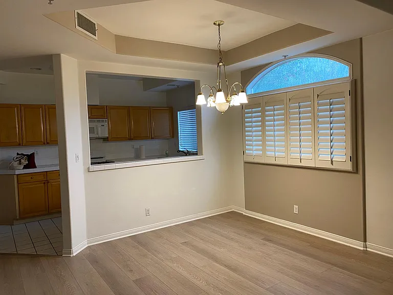 View of kitchen and dining area