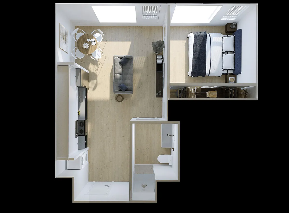 Floor plan 1 Bed 1 Bath