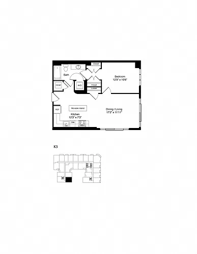 Floor plan ONE BEDROOM K3