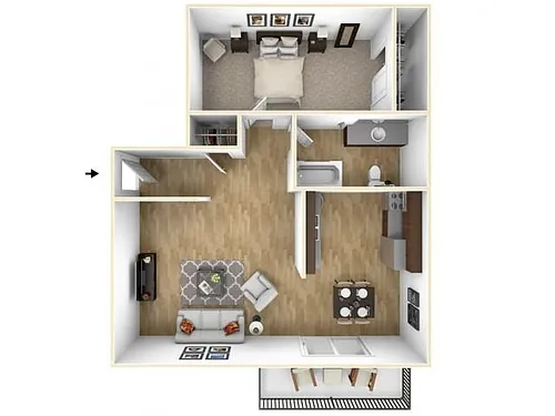 Floor plan Phase I - 1x1