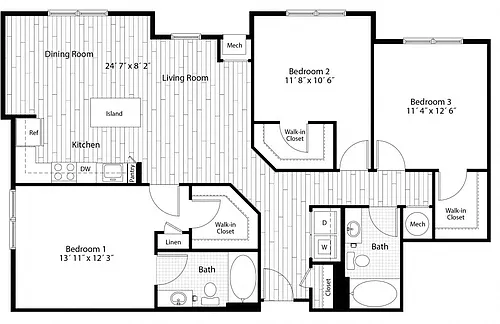 Floor plan 3 Bed/2 Bath
