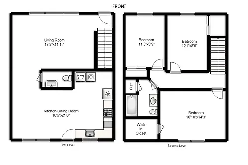 Floor plan 3 Bedroom Townhouse