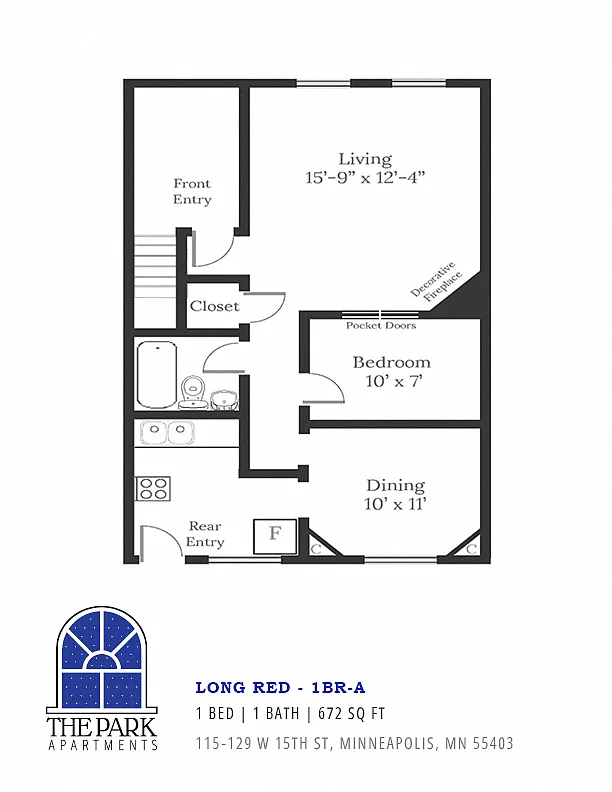 Floor plan Long Red | 1BR-A