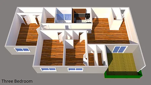 Floor plan 3 Bed 1 Bath