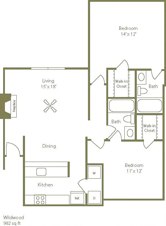Floor plan Wildwood - Townhome