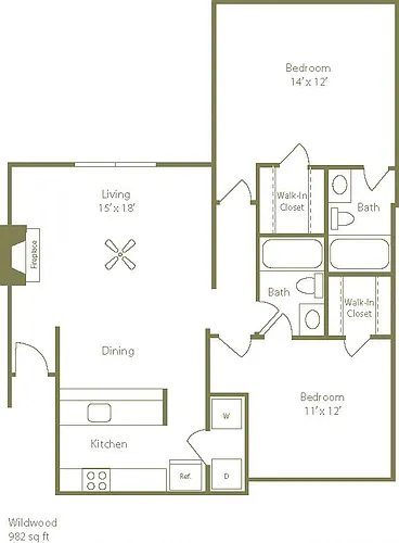 Floor plan Wildwood - Townhome