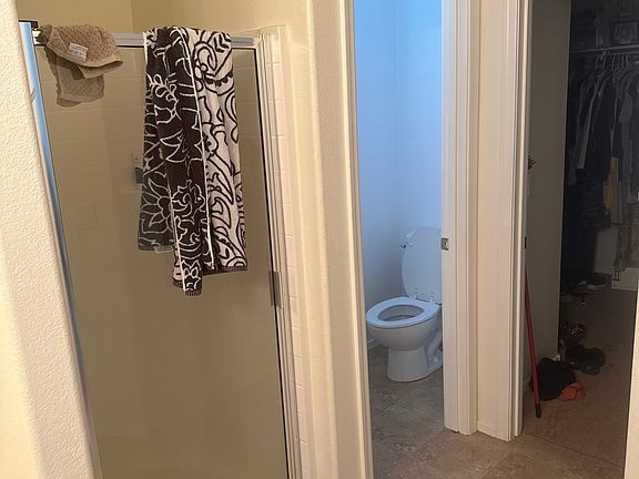 Master bedroom bathroom shower/ sunken bathtub