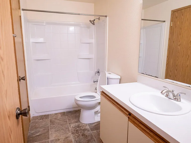 Spacious bathroom layout
