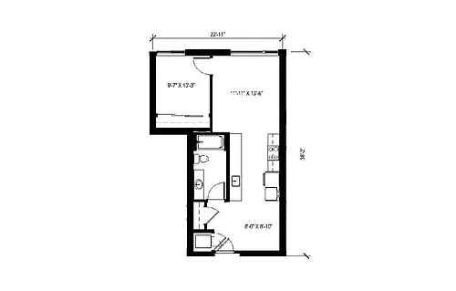 Floor plan 1 Bedroom - A21