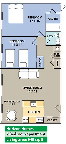 Floor plan 2-Bedroom
