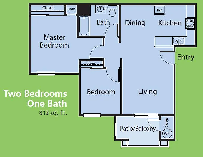 Floor plan Two Bedrooms One Bath