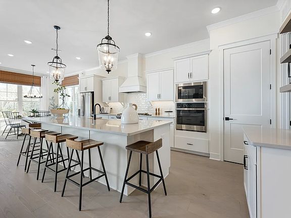 Kitchen with pendant lighting