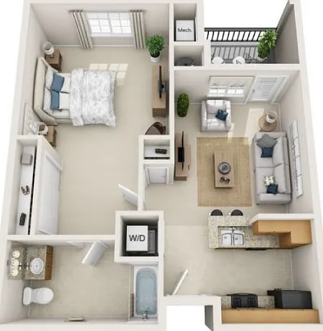 Floor plans are artist's rendering. All dimensions are approximate. Actual product and specifications may vary in dimension or detail. Not all features are available in every apartment. Prices and availability are subject to change. Floor plans are artist