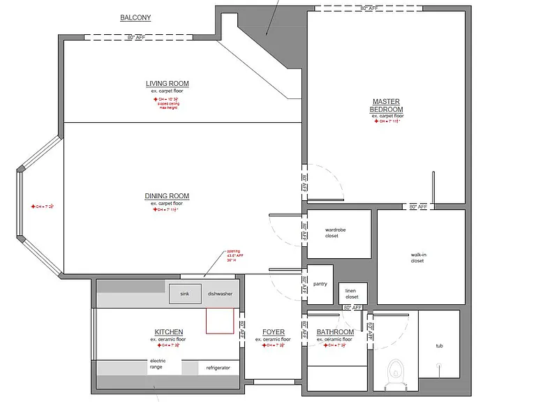 Layout of unit. Dimensions not included