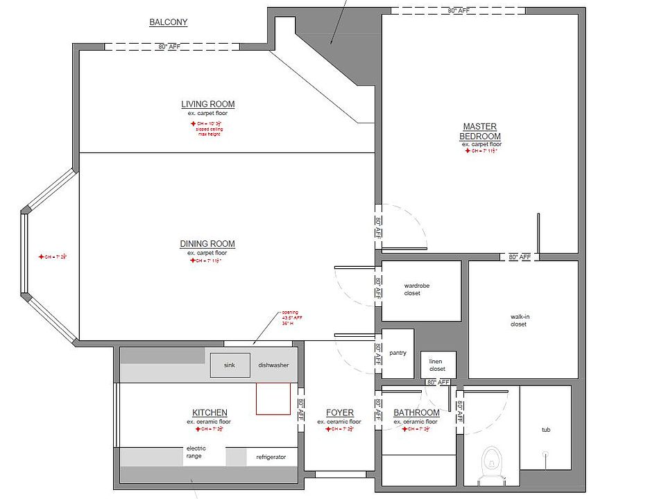 Layout of unit. Dimensions not included