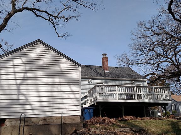 Garage and back deck area