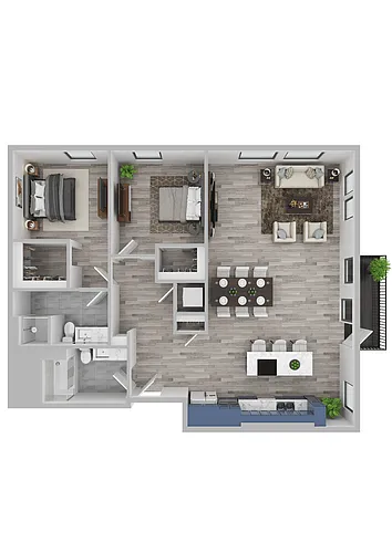 Floor plan Broadrock - 2 Bed C1 Medium Balcony (Diamond)