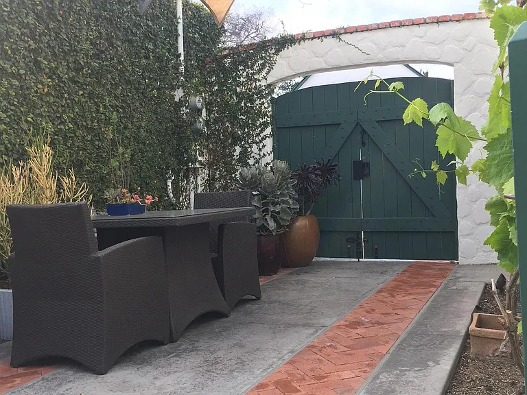 Lush furnished patio with private gated entry (passcode "key