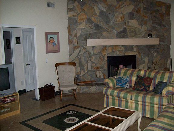 Family Room with stone fireplace