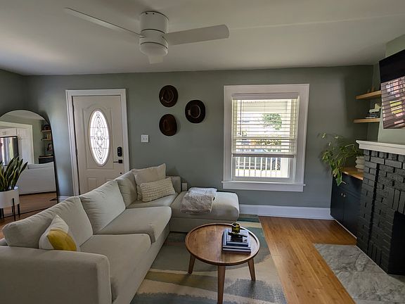 View of the living area from the kitchen
