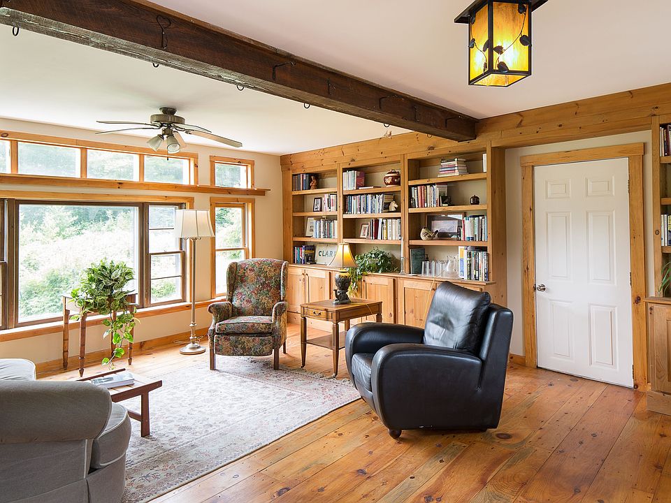 Great Room wide pine floors 