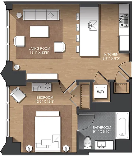 Floor plan D - 1B