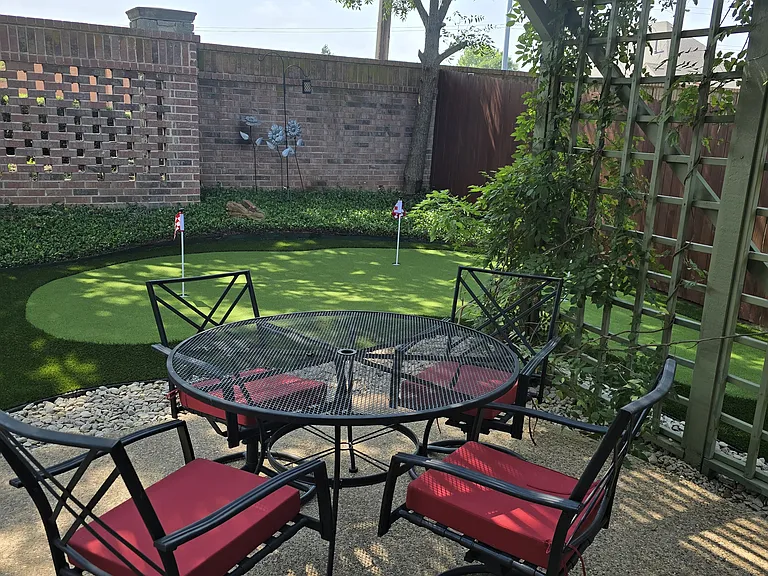 Vie of putting green from the patio