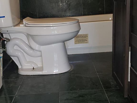 Bathroom tiled floor.