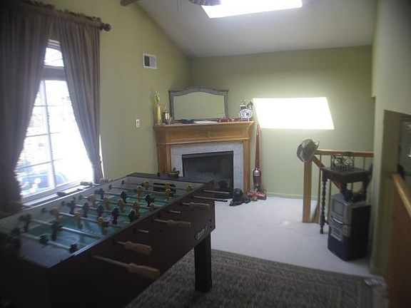 and a gas fireplace