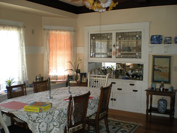 Leaded glass doors on the china cabinet