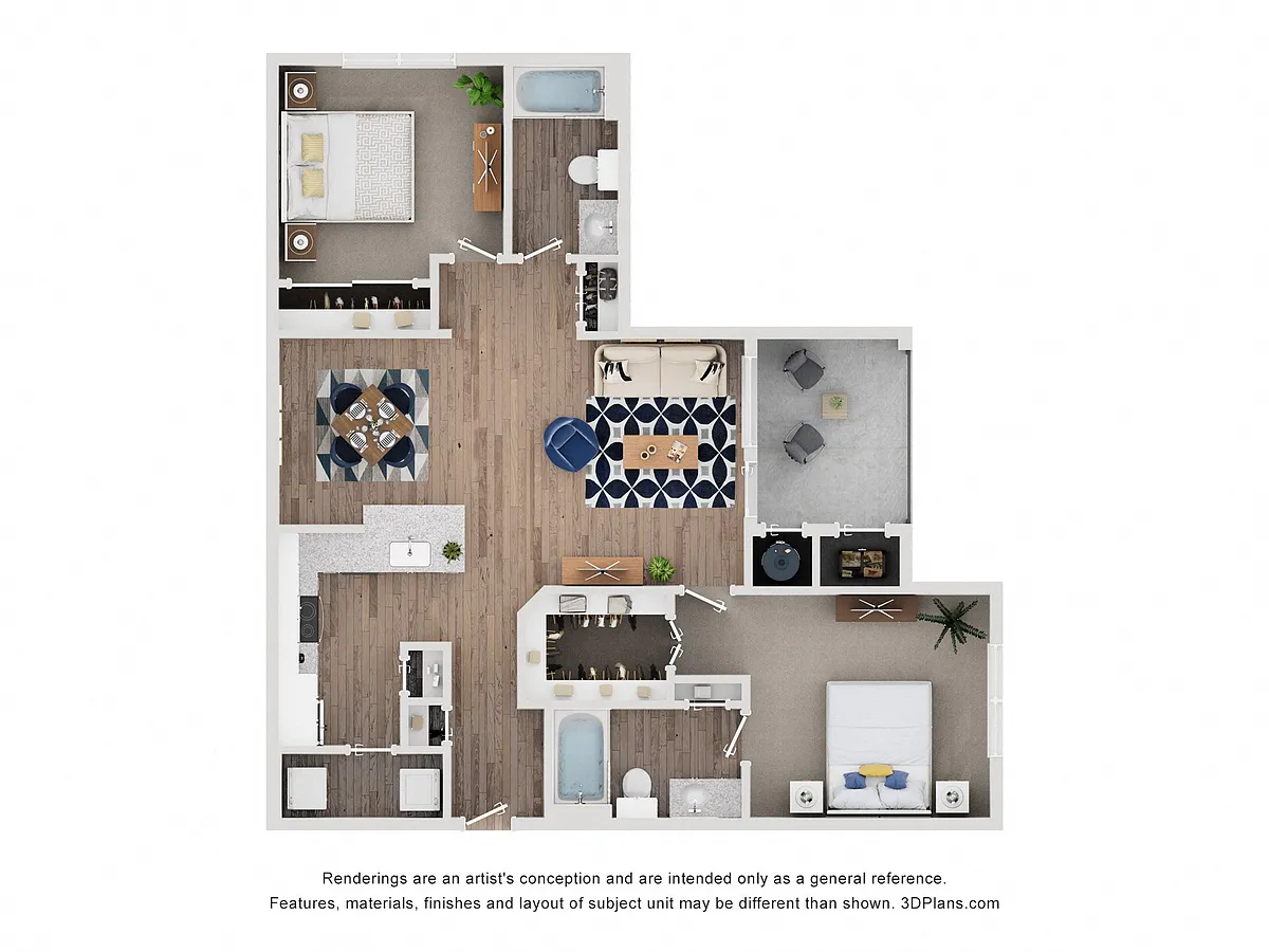 Floor plan Two Bedroom - Comal