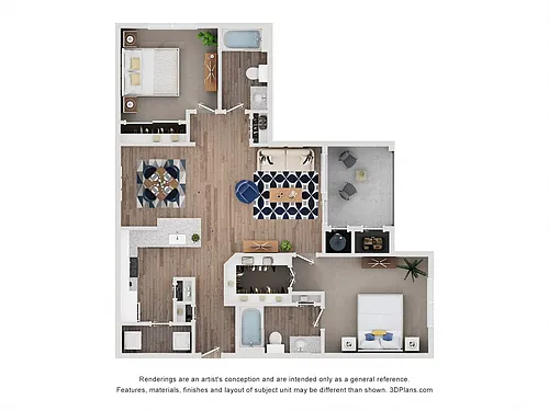 Floor plan Two Bedroom - Comal