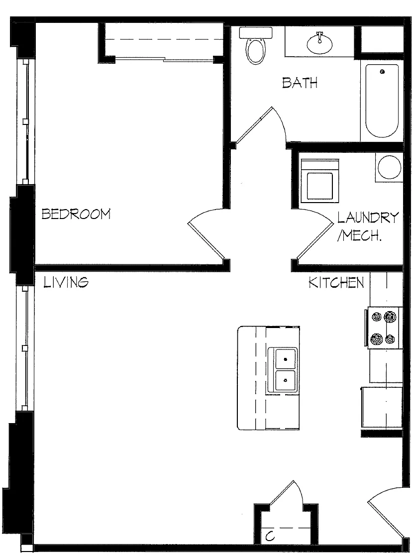 Floor plan 1a1t