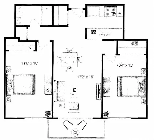 Floor plan 2 Bedroom