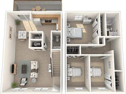 Floor plan 3 Bedroom Townhome
