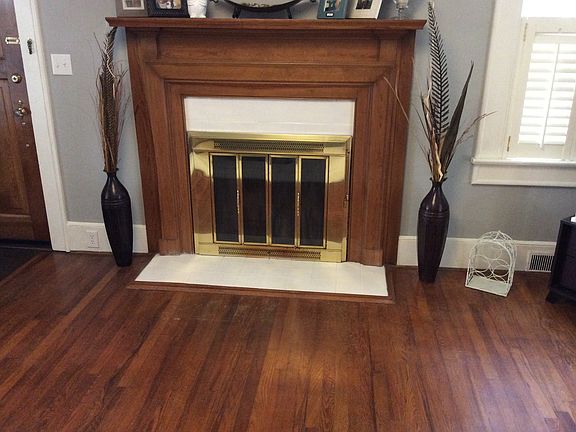 Wood burning fireplace