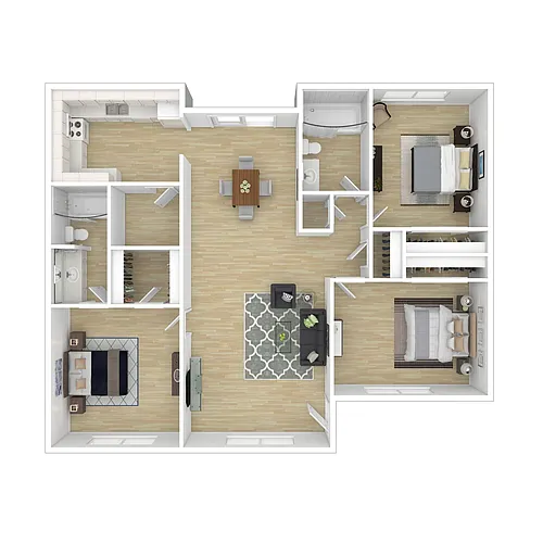 Floor plan 3 Bedroom + 2 Bath