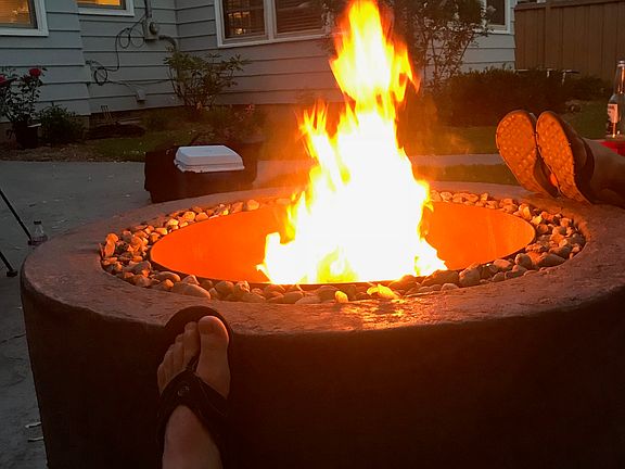 fire pit in action