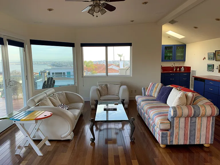 Family room upstairs with fabulous view and balcony.