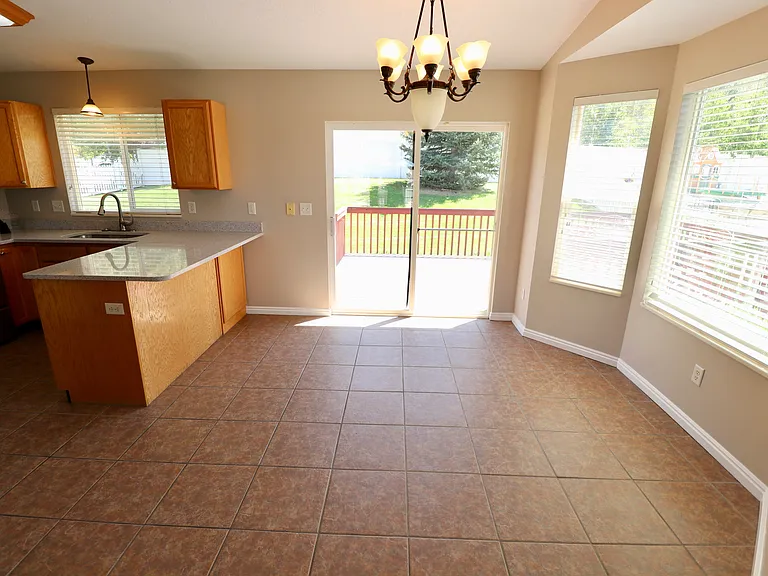 Dining area leads to deck