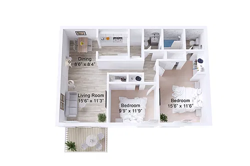 Floor plan 2/1.5 Luxury
