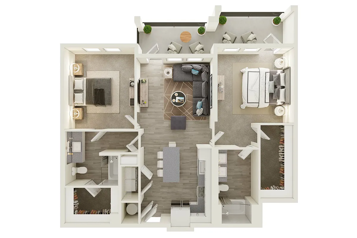 Floor plan B3 - Two Bedroom, Two Bathroom