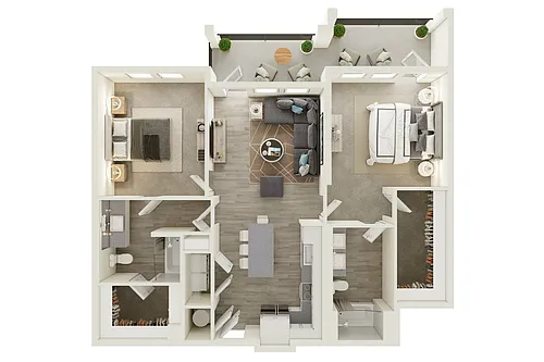 Floor plan B3 - Two Bedroom, Two Bathroom